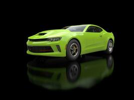 pazzo verde moderno veloce muscolo auto - 3d illustrazione foto