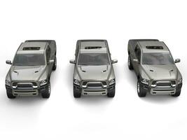 tre moderno Raccogliere camion - superiore giù Visualizza foto