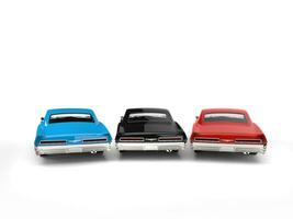 Nero, rosso e blu Vintage ▾ macchine - indietro Visualizza foto
