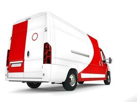 grande bianca consegna furgone con rosso dettagli - indietro avvicinamento tiro foto