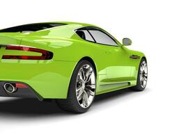 pazzo verde moderno gli sport lusso auto - posteriore ruota avvicinamento tiro foto