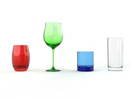 colorato bicchieri - isolato su bianca sfondo foto