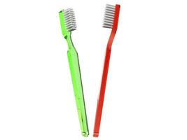 marca nuovo rosso e verde spazzolini da denti foto