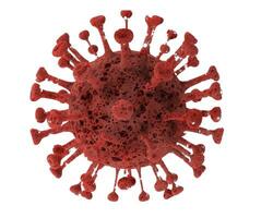 rosso virus cellula isolato su bianca sfondo - avvicinamento tiro foto