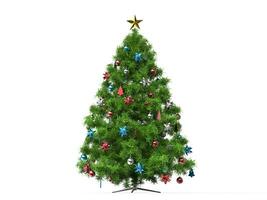 tradizionale Natale albero vale rosso e blu decorazioni foto