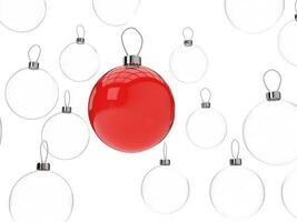 rosso bicchiere christmass palla sta su tra bicchiere Natale palle foto