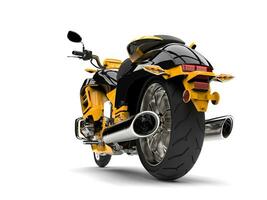 sole giallo moderno mannaia motociclo - posteriore ruota avvicinamento tiro foto