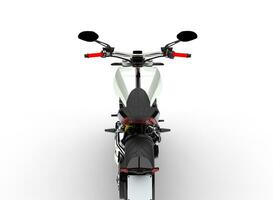 base bianca moderno potente motociclo - indietro Visualizza tagliare tiro foto