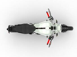 base bianca moderno potente motociclo - superiore giù Visualizza foto