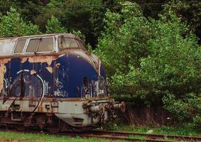 bellissimo ma picchiare blu treno locomotiva foto