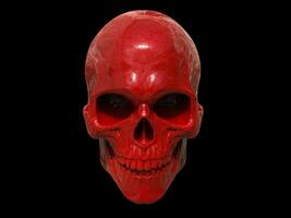 rosso metallico cranio - 3d illustrazione foto