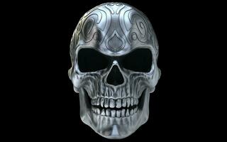 ornamentale sporco argento arrabbiato cranio - avvicinamento tiro foto