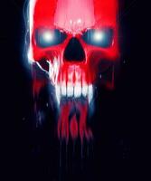 rosso vampiro demone cranio fusione in leggero - 3d illustrazione foto