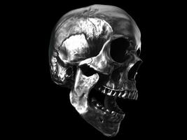 ruvido metallo cranio con Aperto bocca - lato Visualizza foto