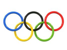 olimpico Giochi anelli - lucido finire - 3d illustrazione foto