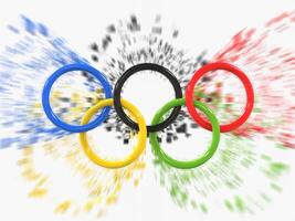 olimpico Giochi anelli - Ingrandisci pixel effetto - 3d illustrazione foto