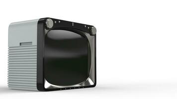 Vintage ▾ bianca tv impostato con nero davanti foto
