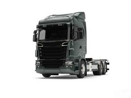 moderno metallico buio grigio pesante trasporto camion senza un' trailer foto
