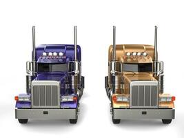 viola e oro grande semi - trailer camion - lato di lato - davanti Visualizza foto