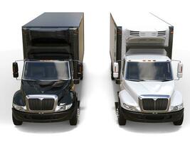 nero e bianca frigorifero camion - lato di lato - superiore giù davanti Visualizza foto
