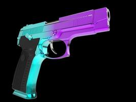 tattico moderno semi - automatico pistola - calore trattati Due colore tono finire - ciano e magenta foto