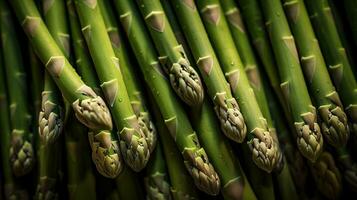 realistico foto di un' mazzo di asparago. superiore Visualizza verdure scenario. ai generato
