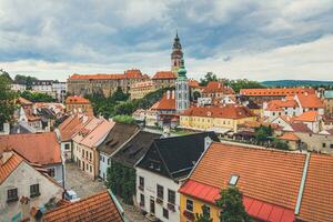 cesky Krumlov, ceco repubblica - 14 agosto, 2019 - panorama di storico centro foto