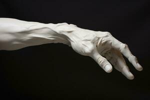 gesso figura di un' umano mano. ai generato foto