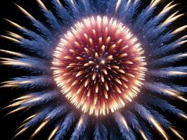 un' colorato fuochi d'artificio con molti colorato luci. ai generato foto