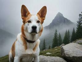 un' cane con un' collare. ai generato foto