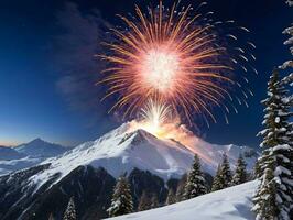 fuochi d'artificio nel il cielo. ai generato foto