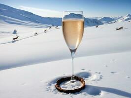 un' bicchiere di Champagne. ai generato foto