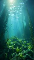 alga marina e rocce subacqueo ai generato foto