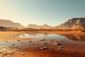 un' digitalmente creato deserto paesaggio ai generato foto