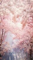 un' fioritura rosa albero nel pieno fiorire ai generato foto