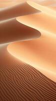 un' maestoso deserto paesaggio con rotolamento sabbia dune allungamento come lontano come il occhio può vedere ai generato foto