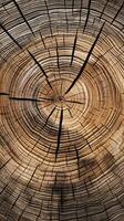 un' dettagliato vicino su di un' albero tronco, in mostra suo unico textures e modelli ai generato foto