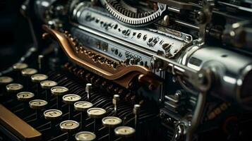 un antico macchina da scrivere con Vintage ▾ fascino ai generato foto