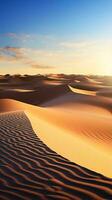 un' deserto paesaggio con sabbia dune ai generato foto