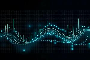 azione scambio mercato grafico analisi sfondo. neurale Rete ai generato foto