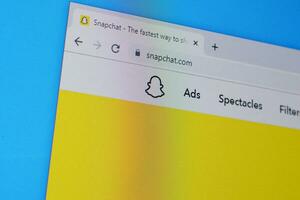 homepage di Snapchat sito web su il Schermo di pc, url - snapchat.com. foto