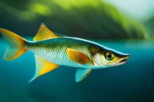 un' pesce nuoto nel il acqua. ai-generato foto