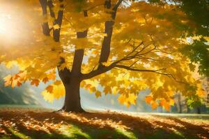 autunno albero nel il parco. ai-generato foto