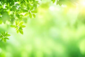 verde le foglie su un' soleggiato giorno. ai-generato foto