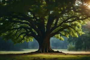 foto sfondo il sole, albero, erba, erba, alberi, alberi, il sole, il. ai-generato