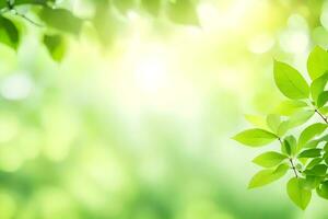 verde le foglie su un' soleggiato giorno. ai-generato foto