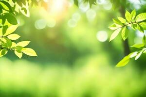 verde le foglie nel il sole. ai-generato foto