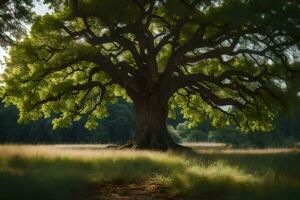 il quercia albero di persona. ai-generato foto