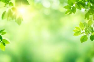 verde le foglie su un' soleggiato giorno. ai-generato foto