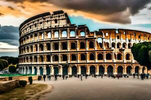 il colosseo nel Roma, Italia. ai-generato foto